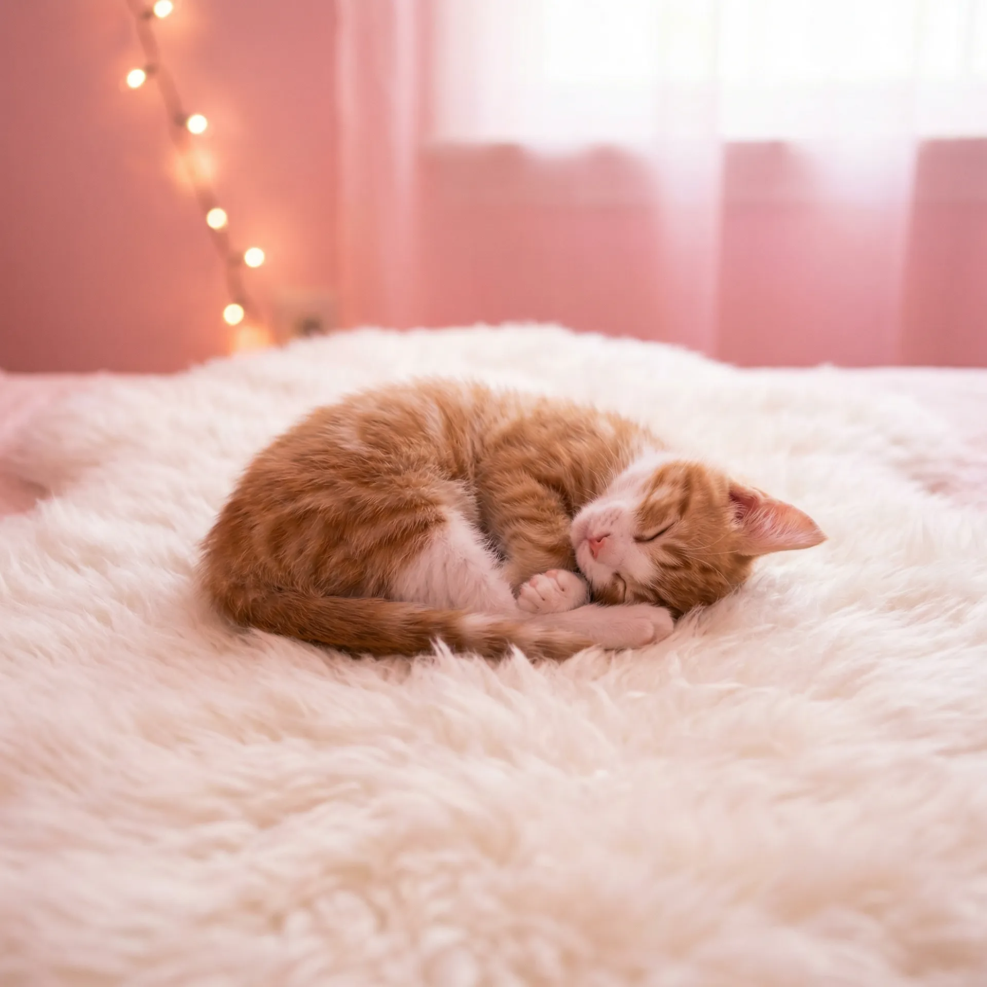 小猫蜷成一团入睡 - 十里桃花后传
