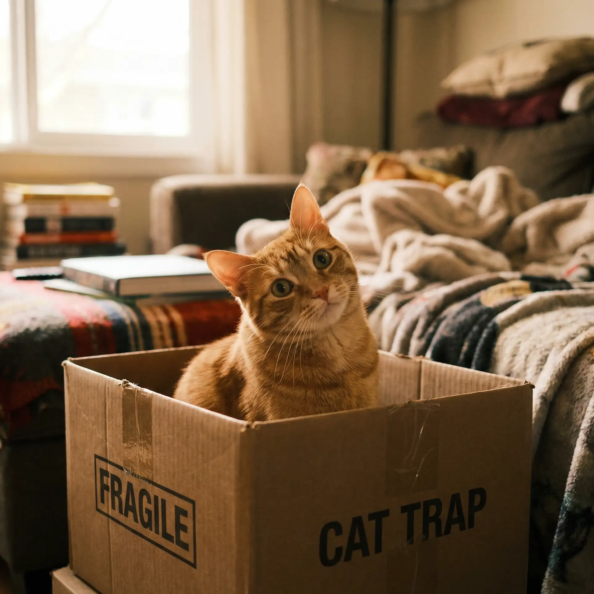 橘猫躲在纸箱里 - 十里桃花后传