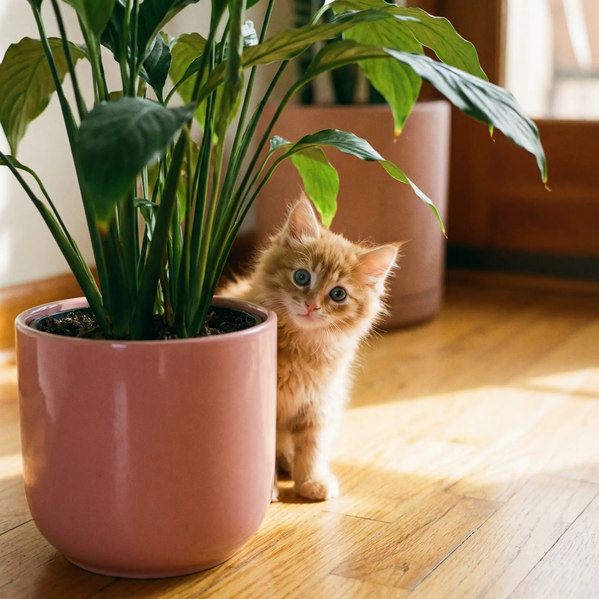小猫从花盆后探头 - 十里桃花后传
